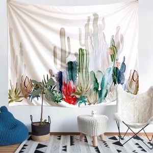 Cactus wall fabric boho tapestry